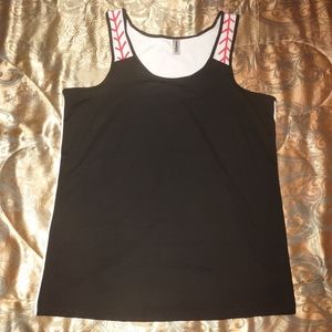 Iitex Black & White Baseball Tank Top L NWOT